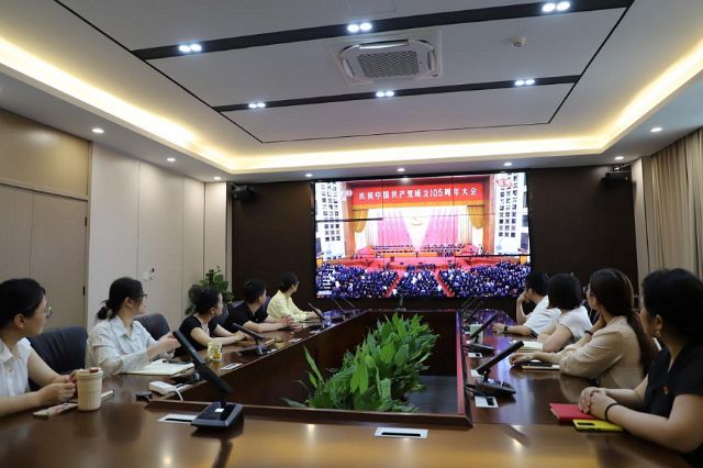 东方金典集团党支部组织观看庆祝建党105周年大会直播 汲取奋进力量启新程